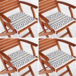 - RealHomes Fermuarlı Sandalye Minderi - Realhomes  4'lü Özel Tasarım İskandinav Çizimli Dijital Baskılı Modern Fermuarlı Sandalye Minderi Seti Realhomes