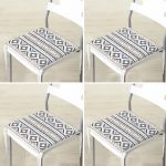 - RealHomes Fermuarlı Sandalye Minderi - Realhomes  4'lü Özel Tasarım İskandinav Çizimli Dijital Baskılı Modern Fermuarlı Sandalye Minderi Seti Realhomes