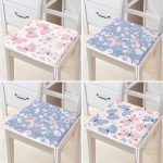 4'lü Renkli Zemin Kelebek Desenli Dijital Baskılı Modern Fermuarlı Sandalye Minderi Seti Realhomes