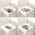 4'lü Kış Temalı Özel Tasarım Dijital Baskılı Modern Fermuarlı Sandalye Minderi Seti Realhomes