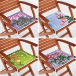 - RealHomes Fermuarlı Sandalye Minderi - Realhomes 4'lü Renkli Zemin Gül Demetleri Özel Tasarım Dijital Baskılı Modern Fermuarlı Sandalye Minderi Seti Realhomes