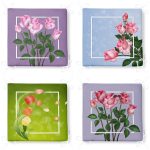 - RealHomes Fermuarlı Sandalye Minderi - Realhomes 4'lü Renkli Zemin Gül Demetleri Özel Tasarım Dijital Baskılı Modern Fermuarlı Sandalye Minderi Seti Realhomes