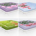 - RealHomes Fermuarlı Sandalye Minderi - Realhomes 4'lü Renkli Zemin Gül Demetleri Özel Tasarım Dijital Baskılı Modern Fermuarlı Sandalye Minderi Seti Realhomes