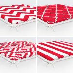 4'lü Kırmızı Geometrik Çizimler Özel Tasarım Dijital Baskılı Modern Fermuarlı Sandalye Minderi Seti Realhomes