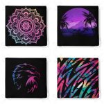 - RealHomes Fermuarlı Sandalye Minderi - Realhomes  4'lü Neon Geometrik Çizim Tasarımlı Modern Dijital Baskılı Fermuarlı Sandalye Minderi Seti Realhomes