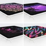 - RealHomes Fermuarlı Sandalye Minderi - Realhomes  4'lü Neon Geometrik Çizim Tasarımlı Modern Dijital Baskılı Fermuarlı Sandalye Minderi Seti Realhomes