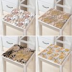 - RealHomes Fermuarlı Sandalye Minderi - Realhomes 4'lü Özel Tasarım Kurumuş Yaprak Ve Portre Çizim Motifli Fermuarlı Sandalye Minderi Seti Realhomes