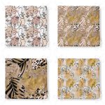 - RealHomes Fermuarlı Sandalye Minderi - Realhomes 4'lü Özel Tasarım Kurumuş Yaprak Ve Portre Çizim Motifli Fermuarlı Sandalye Minderi Seti Realhomes