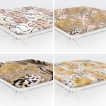 - RealHomes Fermuarlı Sandalye Minderi - Realhomes 4'lü Özel Tasarım Kurumuş Yaprak Ve Portre Çizim Motifli Fermuarlı Sandalye Minderi Seti Realhomes