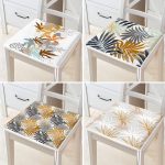 - RealHomes Fermuarlı Sandalye Minderi - Realhomes 4'lü Gold Tropik Yaprak Motifli Dekoratif Modern Dijital Baskılı Fermuarlı Sandalye Minderi Seti Realhomes