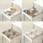- RealHomes Fermuarlı Sandalye Minderi - Realhomes 4'lü Gold Tropik Yaprak Motifli Dekoratif Modern Dijital Baskılı Fermuarlı Sandalye Minderi Seti Realhomes