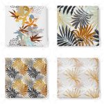 - RealHomes Fermuarlı Sandalye Minderi - Realhomes 4'lü Gold Tropik Yaprak Motifli Dekoratif Modern Dijital Baskılı Fermuarlı Sandalye Minderi Seti Realhomes