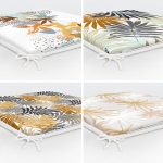 - RealHomes Fermuarlı Sandalye Minderi - Realhomes 4'lü Gold Tropik Yaprak Motifli Dekoratif Modern Dijital Baskılı Fermuarlı Sandalye Minderi Seti Realhomes