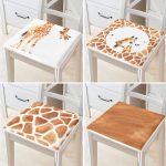 - RealHomes Fermuarlı Sandalye Minderi - Realhomes  4'lü Zürafa Motifli Dijital Baskılı Fermuarlı Sandalye Minderi Seti Realhomes