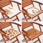 - RealHomes Fermuarlı Sandalye Minderi - Realhomes  4'lü Zürafa Motifli Dijital Baskılı Fermuarlı Sandalye Minderi Seti Realhomes