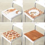 - RealHomes Fermuarlı Sandalye Minderi - Realhomes  4'lü Zürafa Motifli Dijital Baskılı Fermuarlı Sandalye Minderi Seti Realhomes