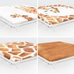 - RealHomes Fermuarlı Sandalye Minderi - Realhomes  4'lü Zürafa Motifli Dijital Baskılı Fermuarlı Sandalye Minderi Seti Realhomes