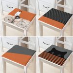 - RealHomes Fermuarlı Sandalye Minderi - Realhomes  4'lü Kiremit Renkli Bisikletli Adam Kedi Motifli Fermuarlı Sandalye Minderi Seti Realhomes