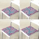 4'lü Renkli Zebra Desen Özel Tasarım Fermuarlı Sandalye Minderi Seti Realhomes