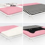 4'lü Pembe Bisikletli Adam Kedi Temalı Fermuarlı Sandalye Minderi Seti Realhomes