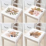 4'lü Sonbahar Kurumuş Tropik Yapraklar Fermuarlı Sandalye Minderi Seti Realhomes