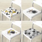 - RealHomes Fermuarlı Sandalye Minderi - Realhomes 4'lü Mermer Geometrik Çizimli Özel Tasarım Fermuarlı Sandalye Minderi Seti Realhomes