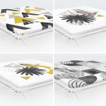 - RealHomes Fermuarlı Sandalye Minderi - Realhomes 4'lü Mermer Geometrik Çizimli Özel Tasarım Fermuarlı Sandalye Minderi Seti Realhomes