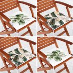 - RealHomes Fermuarlı Sandalye Minderi - Realhomes 4'lü Tropik Yaprak Özel Tasarımlı Dijital Baskılı Modern Fermuarlı Sandalye Minderi Seti Realhomes