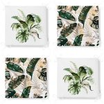 - RealHomes Fermuarlı Sandalye Minderi - Realhomes 4'lü Tropik Yaprak Özel Tasarımlı Dijital Baskılı Modern Fermuarlı Sandalye Minderi Seti Realhomes