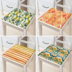 - RealHomes Fermuarlı Sandalye Minderi - Realhomes 4'lü Turuncu Yeşil Ebru Sanatlı Özel Tasarım Fermuarlı Sandalye Minderi Seti Realhomes