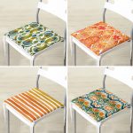 - RealHomes Fermuarlı Sandalye Minderi - Realhomes 4'lü Turuncu Yeşil Ebru Sanatlı Özel Tasarım Fermuarlı Sandalye Minderi Seti Realhomes