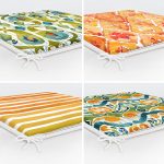 - RealHomes Fermuarlı Sandalye Minderi - Realhomes 4'lü Turuncu Yeşil Ebru Sanatlı Özel Tasarım Fermuarlı Sandalye Minderi Seti Realhomes