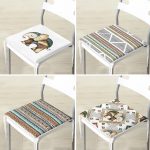 - RealHomes Fermuarlı Sandalye Minderi - Realhomes  4'lü Etnik Fil Figürlü Dijital Baskılı Fermuarlı Sandalye Minderi Seti Realhomes