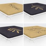 - RealHomes Fermuarlı Sandalye Minderi - Realhomes  4'lü Krem Füme Zemin Çiçek Çizimli Fermuarlı Sandalye Minderi Seti Realhomes