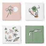 - RealHomes Fermuarlı Sandalye Minderi - Realhomes  4'lü Onedraw Figürlü Çiçek Tasarımlı Fermuarlı Sandalye Minderi Seti Realhomes