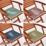 - RealHomes Fermuarlı Sandalye Minderi - Realhomes  4'lü Renkli Zemin Beyaz Çiçek Çizimli Fermuarlı Sandalye Minderi Seti Realhomes