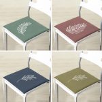 - RealHomes Fermuarlı Sandalye Minderi - Realhomes  4'lü Renkli Zemin Beyaz Çiçek Çizimli Fermuarlı Sandalye Minderi Seti Realhomes