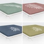 - RealHomes Fermuarlı Sandalye Minderi - Realhomes  4'lü Renkli Zemin Beyaz Çiçek Çizimli Fermuarlı Sandalye Minderi Seti Realhomes