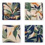 4'lü Ebru Desenli Dijital Baskılı Fermuarlı Sandalye Minderi Seti Realhomes