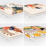 - RealHomes Fermuarlı Sandalye Minderi - Realhomes  4'lü Bohem Temalı Tropik Yapraklı Kadın Tasarımlı Fermuarlı Sandalye Minderi Seti Realhomes