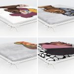 4'lü Siyahi Kadın Motifli Dijital Baskılı Fermuarlı Sandalye Minderi Seti Realhomes