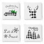 - RealHomes Fermuarlı Sandalye Minderi - Realhomes 4'lü Ekose Temalı Mery Christmas Tasarımlı Fermuarlı Sandalye Minderi Seti Realhomes