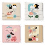 - RealHomes Fermuarlı Sandalye Minderi - Realhomes 4'lü Minimal Tasarımlı Bohem Dijital Baskılı Fermuarlı Sandalye Minderi Seti Realhomes