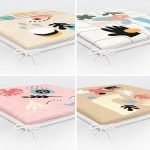 - RealHomes Fermuarlı Sandalye Minderi - Realhomes 4'lü Minimal Tasarımlı Bohem Dijital Baskılı Fermuarlı Sandalye Minderi Seti Realhomes