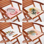 - RealHomes Fermuarlı Sandalye Minderi - Realhomes  4'lü Bohem Tropik Yaprak Motifli Fermuarlı Sandalye Minderi Seti Realhomes