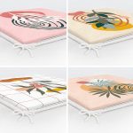 - RealHomes Fermuarlı Sandalye Minderi - Realhomes  4'lü Bohem Tropik Yaprak Motifli Fermuarlı Sandalye Minderi Seti Realhomes