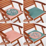 4'lü Renkli Karakalem Çiçek Motifli Fermuarlı Sandalye Minderi Seti Realhomes