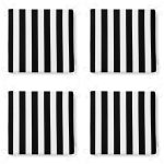 4'lü Siyah Beyaz Çizgili Dijital Baskılı Fermuarlı Sandalye Minderi Seti Realhomes