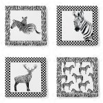 - RealHomes Fermuarlı Sandalye Minderi - Realhomes  4'lü Siyah Beyaz Temalı Zebra Motifli Fermuarlı Sandalye Minderi Seti Realhomes