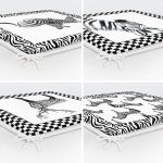 - RealHomes Fermuarlı Sandalye Minderi - Realhomes  4'lü Siyah Beyaz Temalı Zebra Motifli Fermuarlı Sandalye Minderi Seti Realhomes